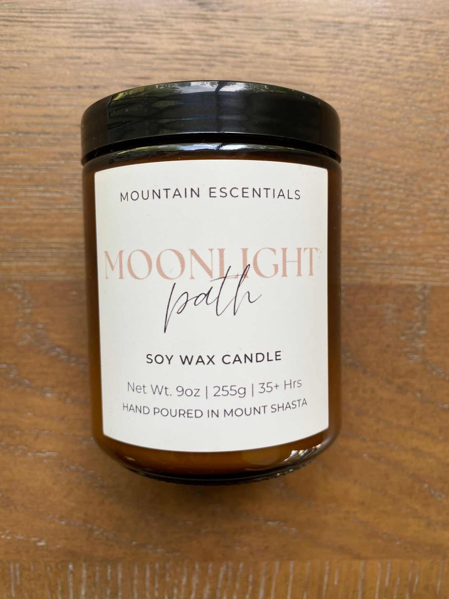 Moonlight Path 9 oz amber jar soy wax candle