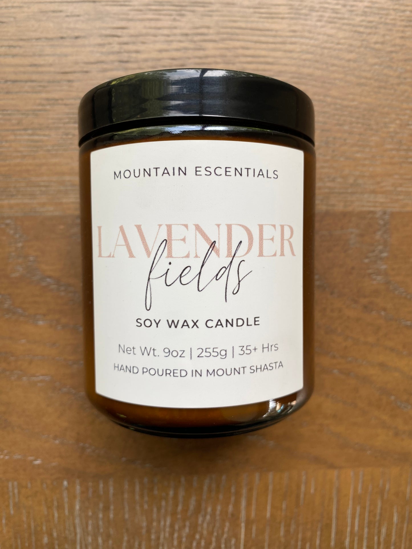 Lavender Fields 9 oz amber jar soy wax candle