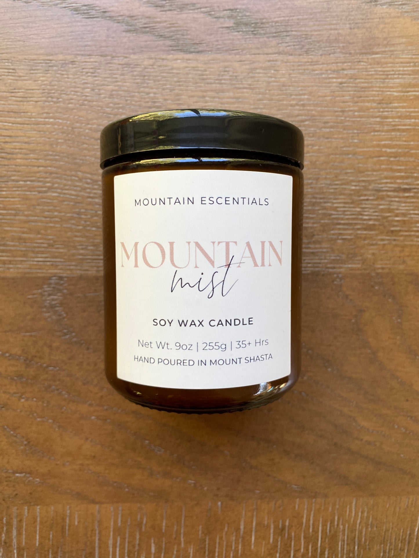 Mountain Mist 9 oz amber jar soy wax candle