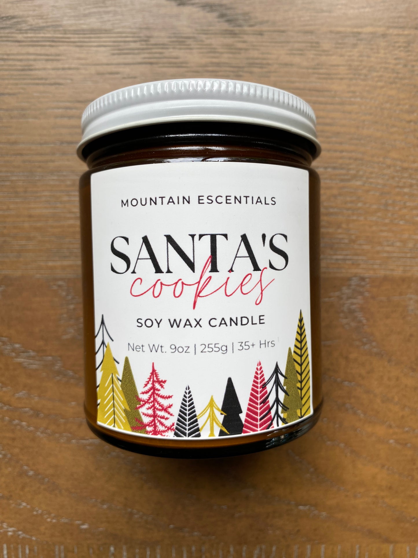 Santa's Cookies 9 oz amber jar soy wax candle