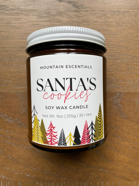 Santa's Cookies 9 oz amber jar soy wax candle