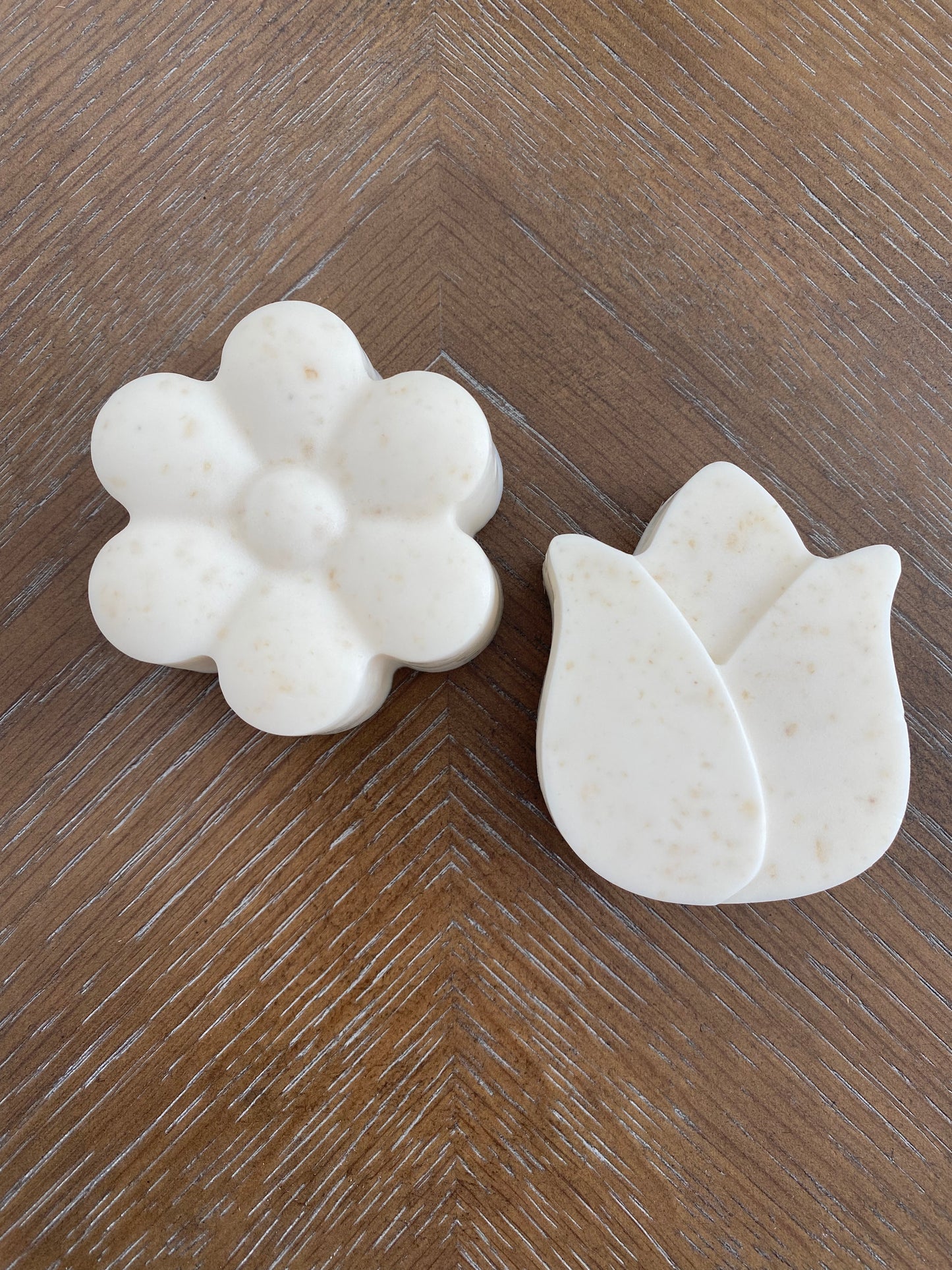 Oatmeal Shea Butter Flower soaps set of 2- Oatmeal milk-n-honey